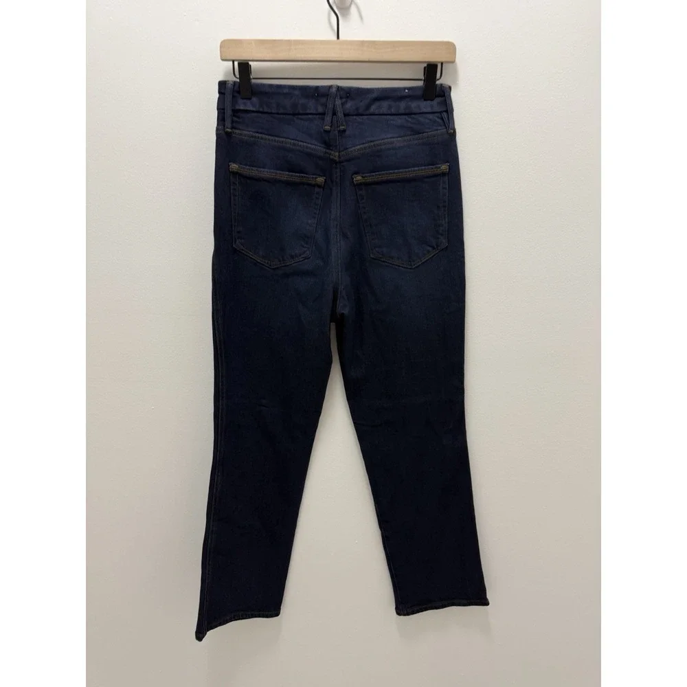 Good American Good Curve Straight Jeans 6 28 Dark Wash Super High Rise 28 Inseam